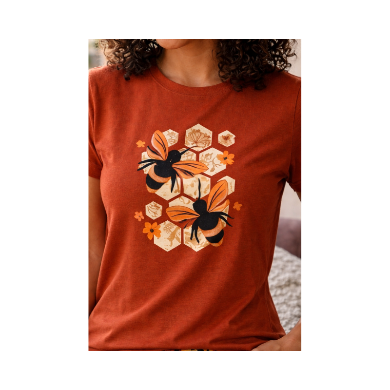 Stylish Bee Design Nightsuit T-Shirt & Pajama Set - Image 3